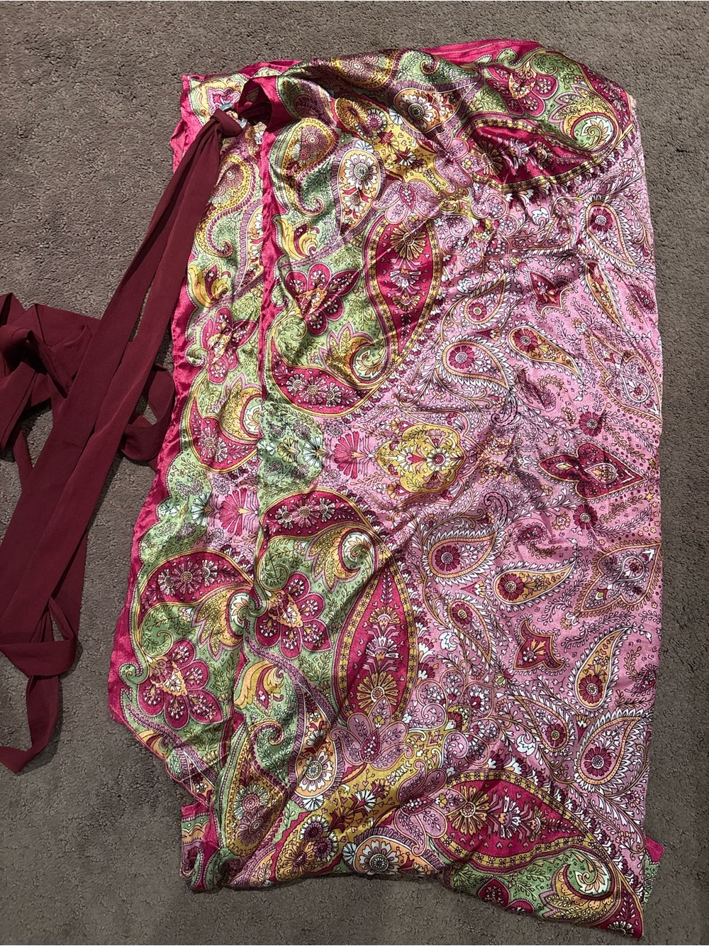 Pink Paisley Maroon Tie Sash